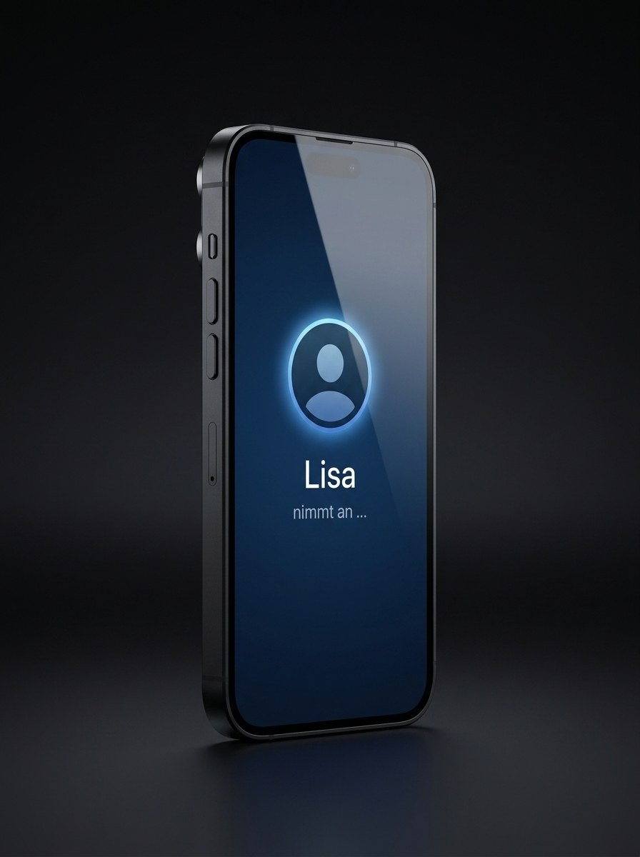 Zusammengesetztes Handy zeigt Lisa nimmt den Anruf an